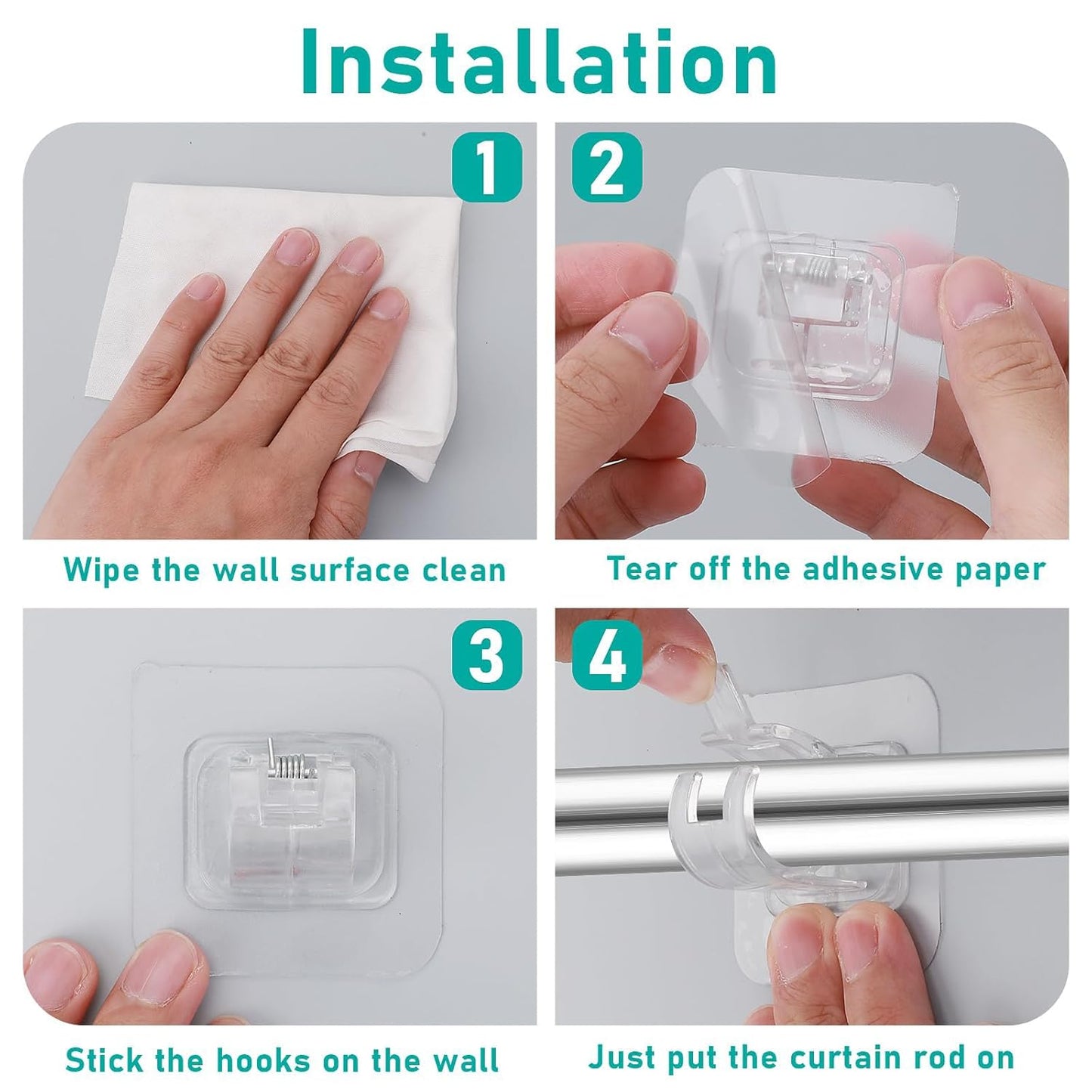 Self Adhesive Curtain Rod Holder Clips |š„FLAT 50% SAVINGSš„