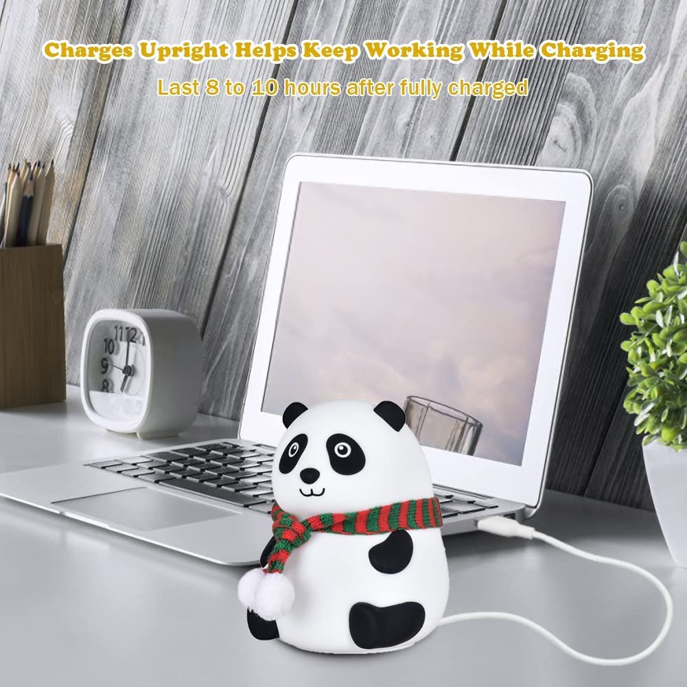 Silicone Panda Touch LED Night Light for Kids, Teen Girls Boys - Cute Aesthetic Baby Room Decor, Girlfriend Gifts With 7 Multicolor Options GenzVybs