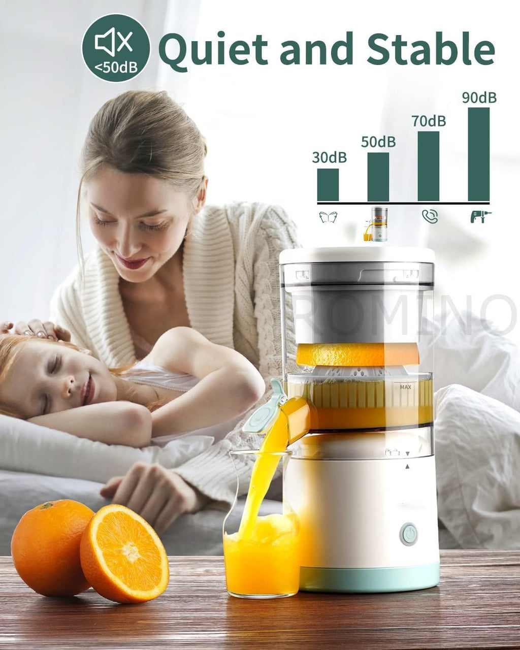 Electric Citrus Juicer Machine, Wireless Citrus Press Juicer, Manual Mosambi Juice Maker, Instant Juice Machine For Fruits, Mini Portable Juicers, 200ml Capacity - 45 Watts Multi GenzVybs